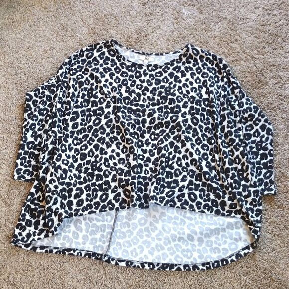 Ya Los Angeles Women's Size Large Leopard Print Long Sleeve Blouse Shirt, Top - Picture 9 of 14
